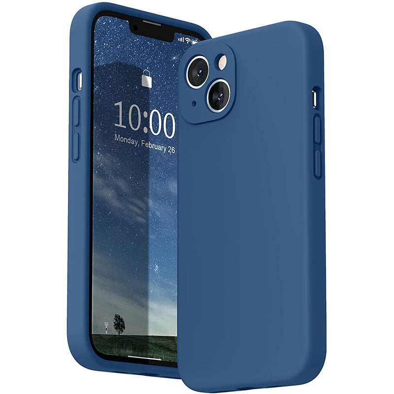 Liquid Silicone iPhone Case with Shock Absorption for 14 15 16 17 Pro Max Models Classic Protective Case | Sansoti