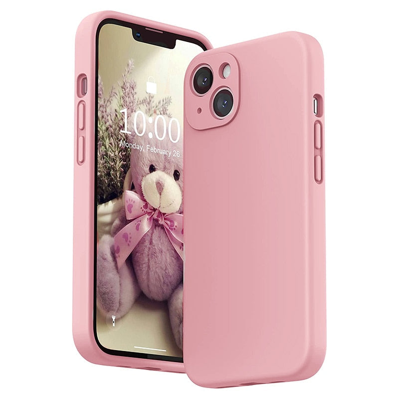 Liquid Silicone iPhone Case with Shock Absorption for 14 15 16 17 Pro Max Models Classic Protective Case | Sansoti