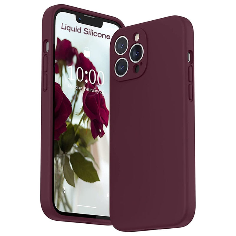 Liquid Silicone iPhone Case with Shock Absorption for 14 15 16 17 Pro Max Models Classic Protective Case | Sansoti