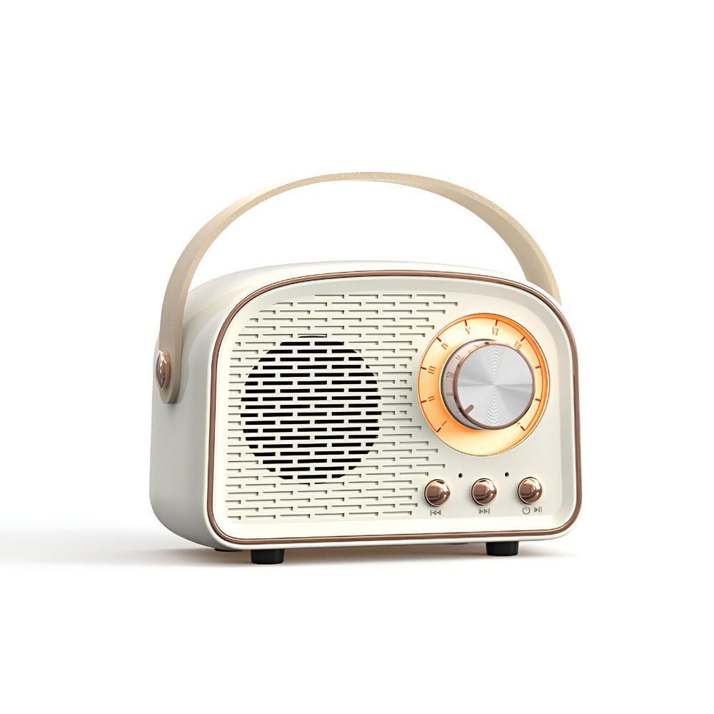 Retro Bluetooth Speaker 3W Vintage Design Hout Slaapkamer Kantoor Draadloze Luidspreker Jaren 50 Stijl Tafelradio Look | Sansoti