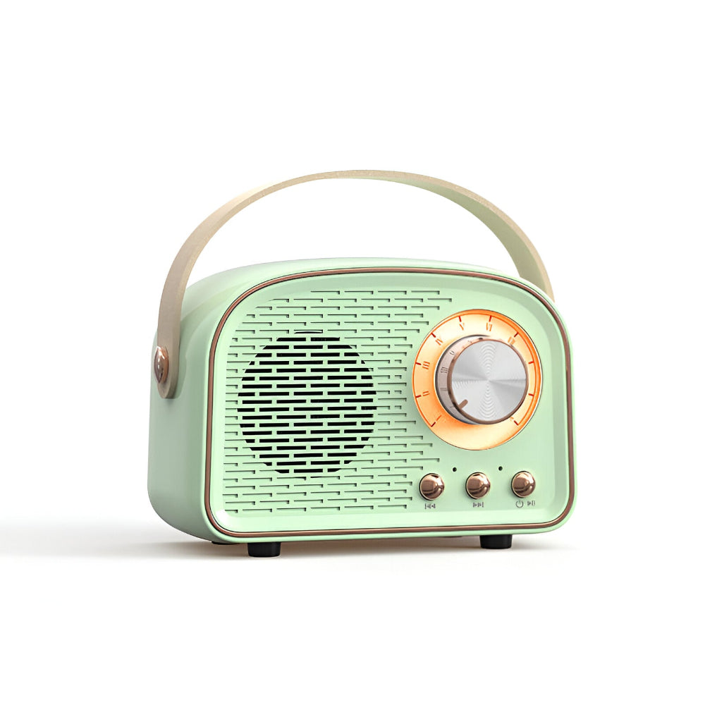 Retro Bluetooth Speaker 3W Vintage Design Hout Slaapkamer Kantoor Draadloze Luidspreker Jaren 50 Stijl Tafelradio Look | Sansoti