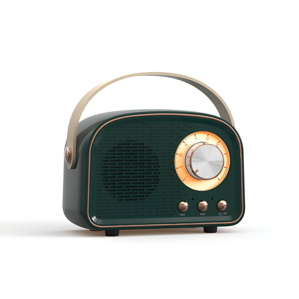 Retro Bluetooth Speaker 3W Vintage Design Hout Slaapkamer Kantoor Draadloze Luidspreker Jaren 50 Stijl Tafelradio Look | Sansoti