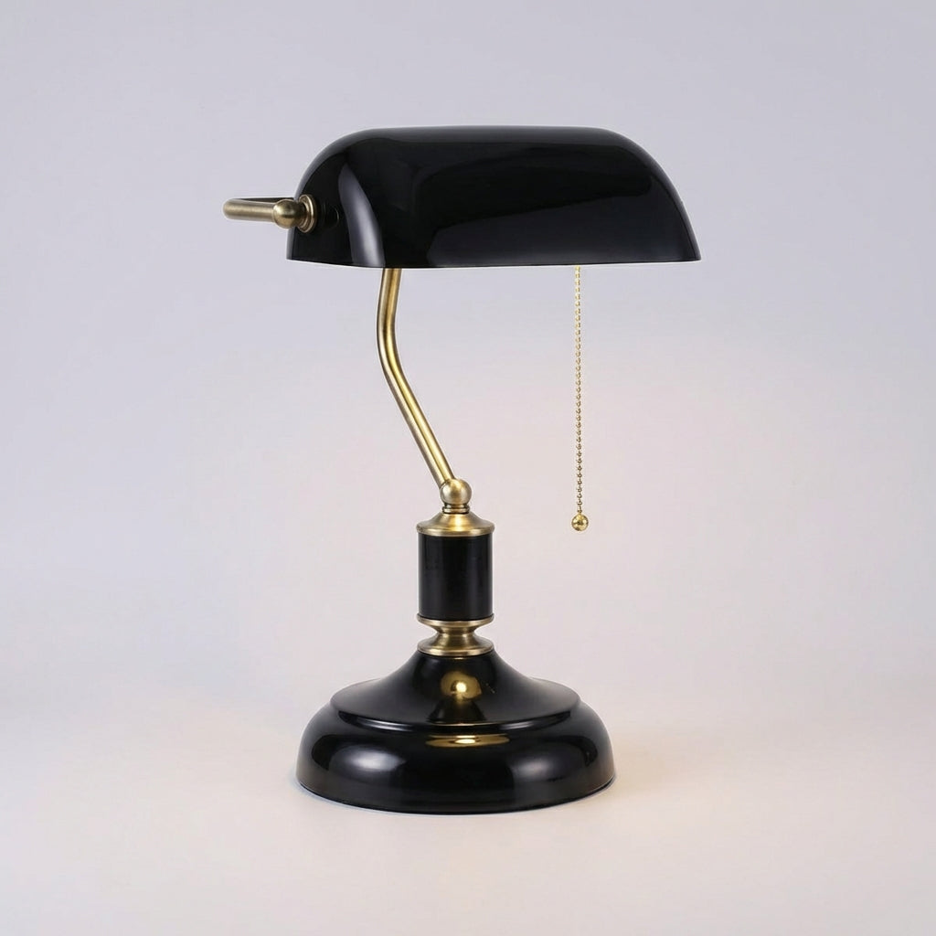 Bankierslampe mit Glasschirm und Metallsockel Vintage-Tischlampe Leselampe Antike Schreibtischlampe Warmes Licht | Sansoti