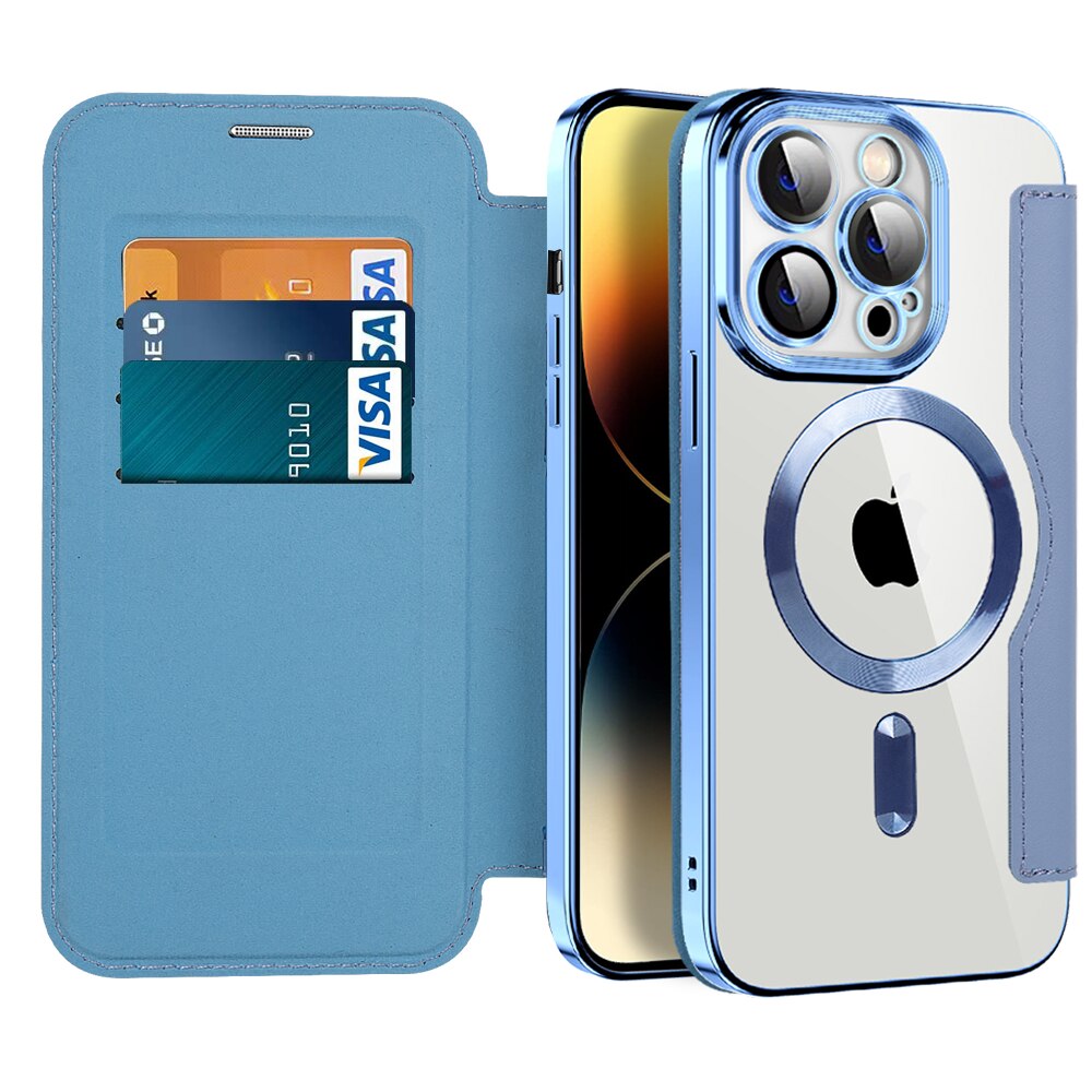 Transparante Portemonnee Telefoonhoes met MagSafe en RFID-blokkering voor iPhone 12 13 14 15 16 17 Reeks | Sansoti