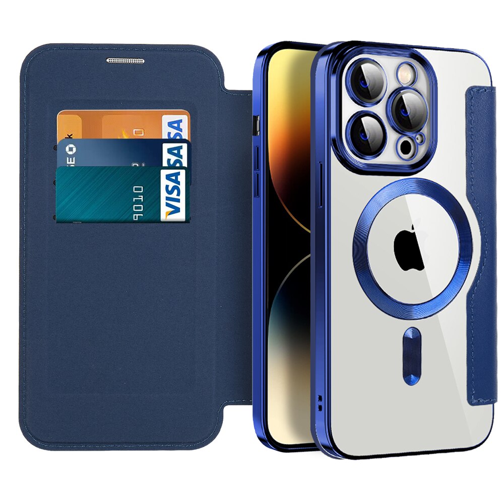Transparante Portemonnee Telefoonhoes met MagSafe en RFID-blokkering voor iPhone 12 13 14 15 16 17 Reeks | Sansoti