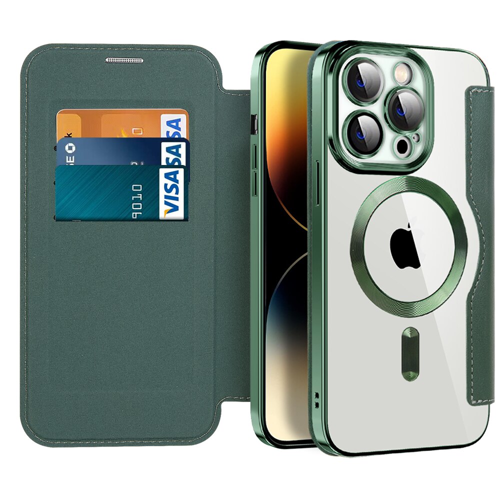 Transparante Portemonnee Telefoonhoes met MagSafe en RFID-blokkering voor iPhone 12 13 14 15 16 17 Reeks | Sansoti