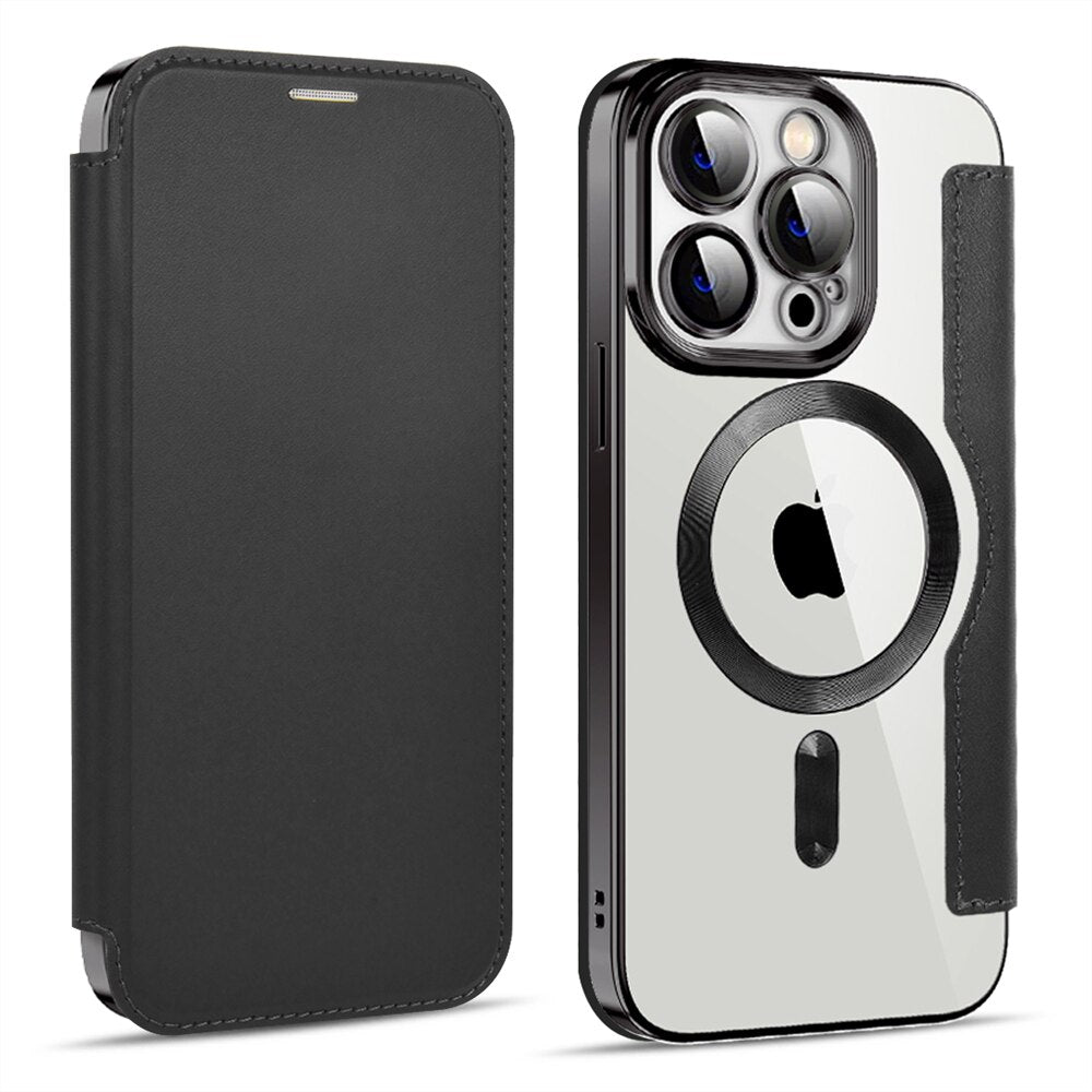 Transparante Portemonnee Telefoonhoes met MagSafe en RFID-blokkering voor iPhone 12 13 14 15 16 17 Reeks | Sansoti