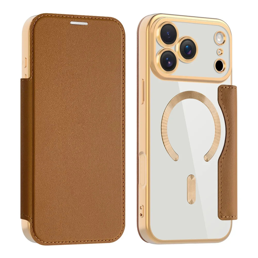 Transparante Portemonnee Telefoonhoes met MagSafe en RFID-blokkering voor iPhone 12 13 14 15 16 17 Reeks | Sansoti