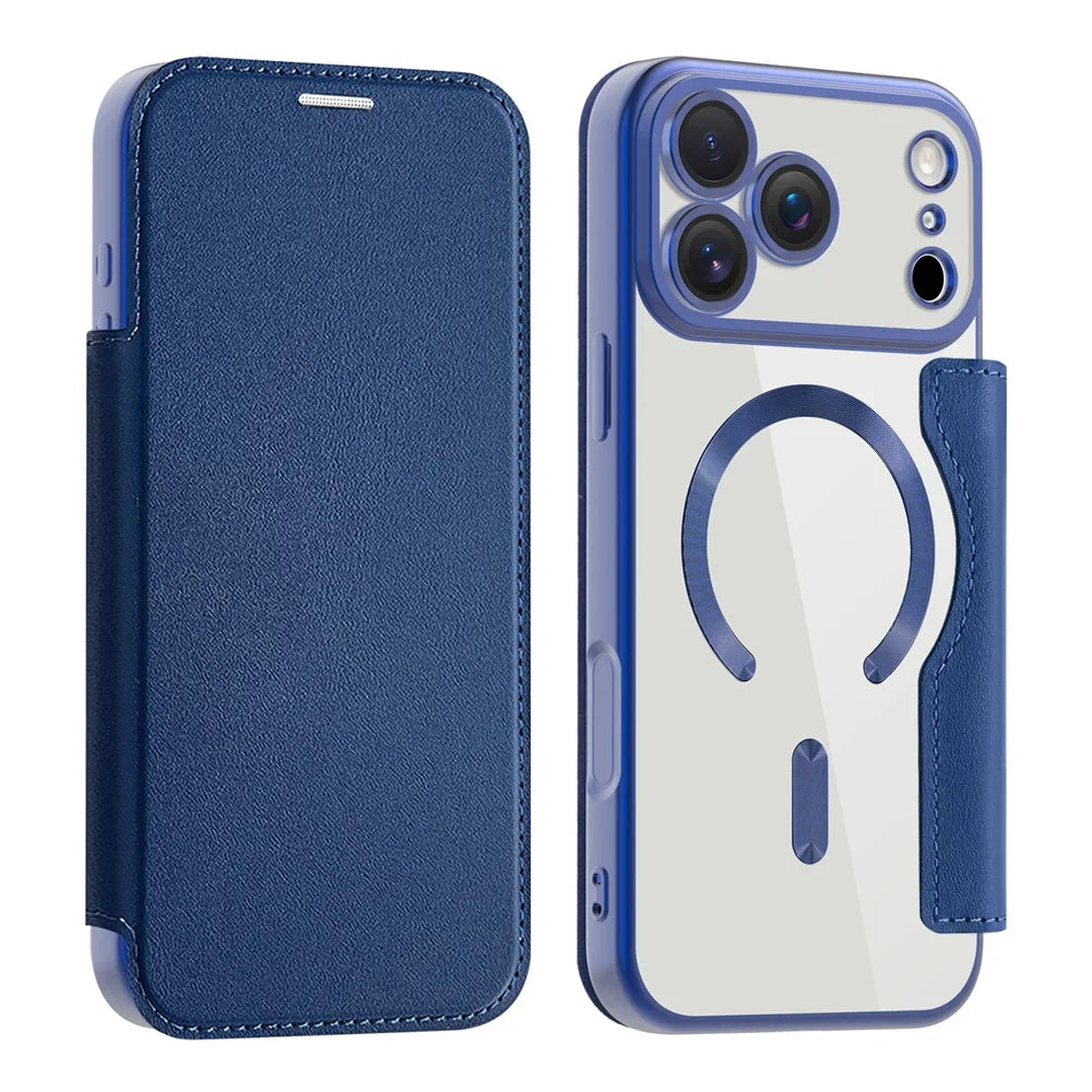 Transparante Portemonnee Telefoonhoes met MagSafe en RFID-blokkering voor iPhone 12 13 14 15 16 17 Reeks | Sansoti