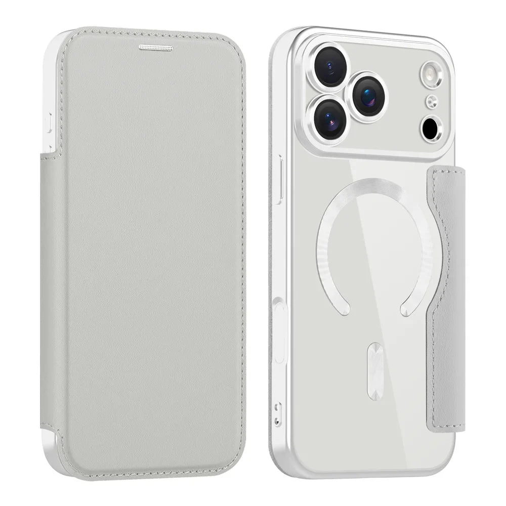Transparante Portemonnee Telefoonhoes met MagSafe en RFID-blokkering voor iPhone 12 13 14 15 16 17 Reeks | Sansoti