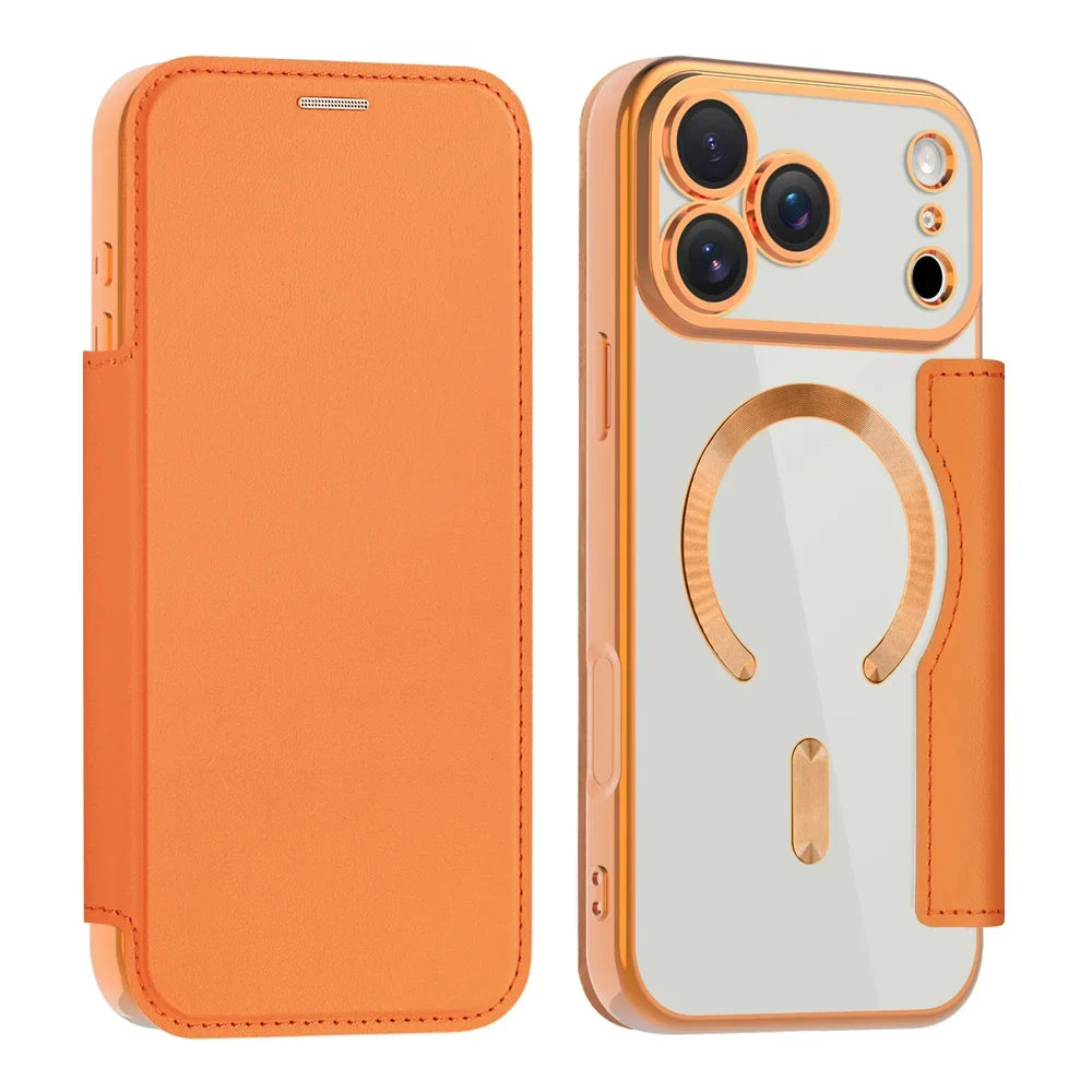 Transparante Portemonnee Telefoonhoes met MagSafe en RFID-blokkering voor iPhone 12 13 14 15 16 17 Reeks | Sansoti