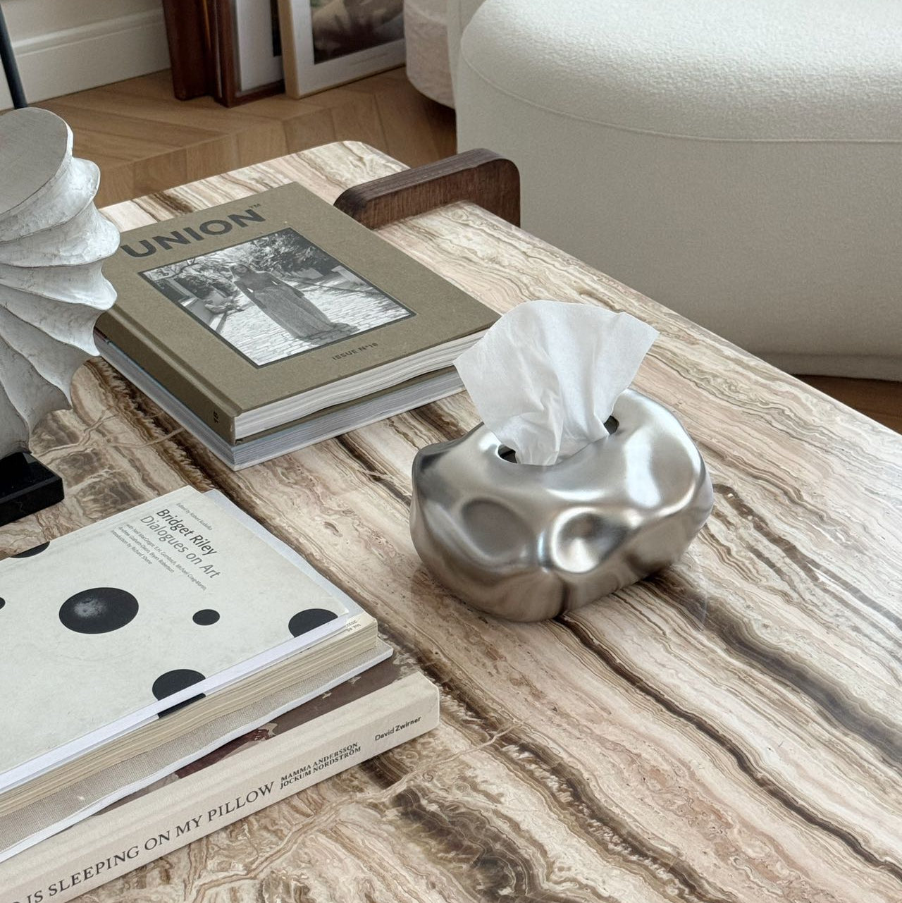 Wolkenvormige Tissuehouder 19,5×15×10 cm Keramiek Sierlijk Wit Design voor Scandinavisch Interieur | Sansoti