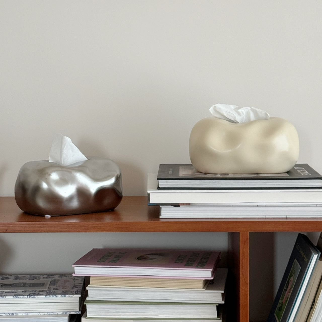Wolkenvormige Tissuehouder 19,5×15×10 cm Keramiek Sierlijk Wit Design voor Scandinavisch Interieur | Sansoti