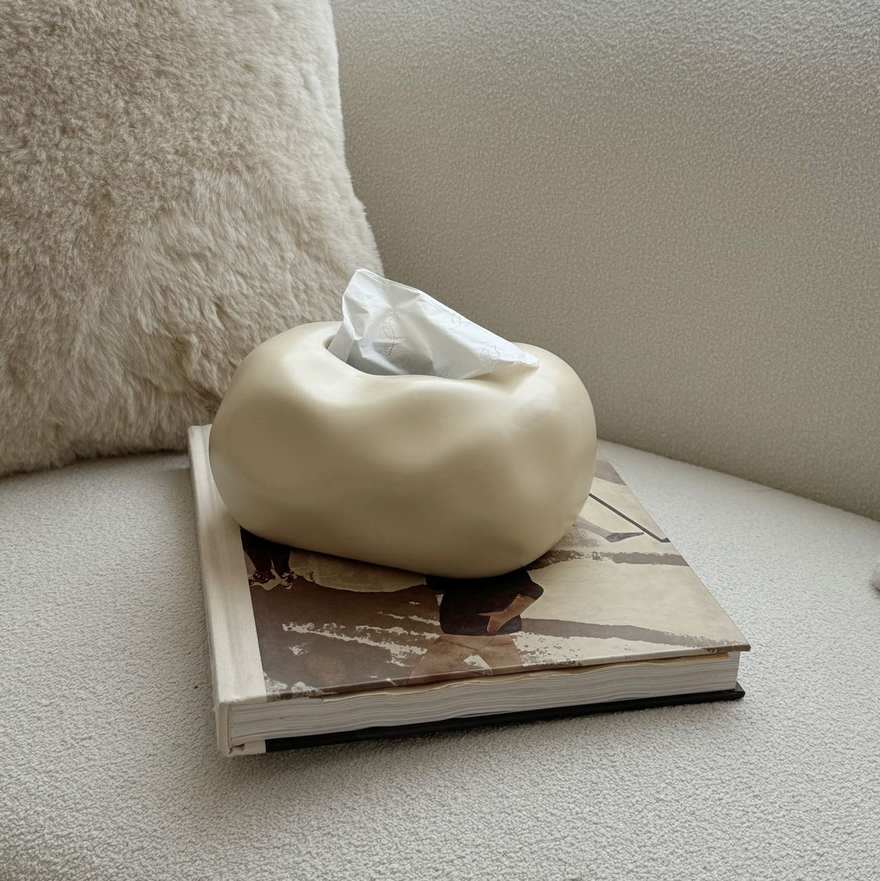 Wolkenvormige Tissuehouder 19,5×15×10 cm Keramiek Sierlijk Wit Design voor Scandinavisch Interieur | Sansoti