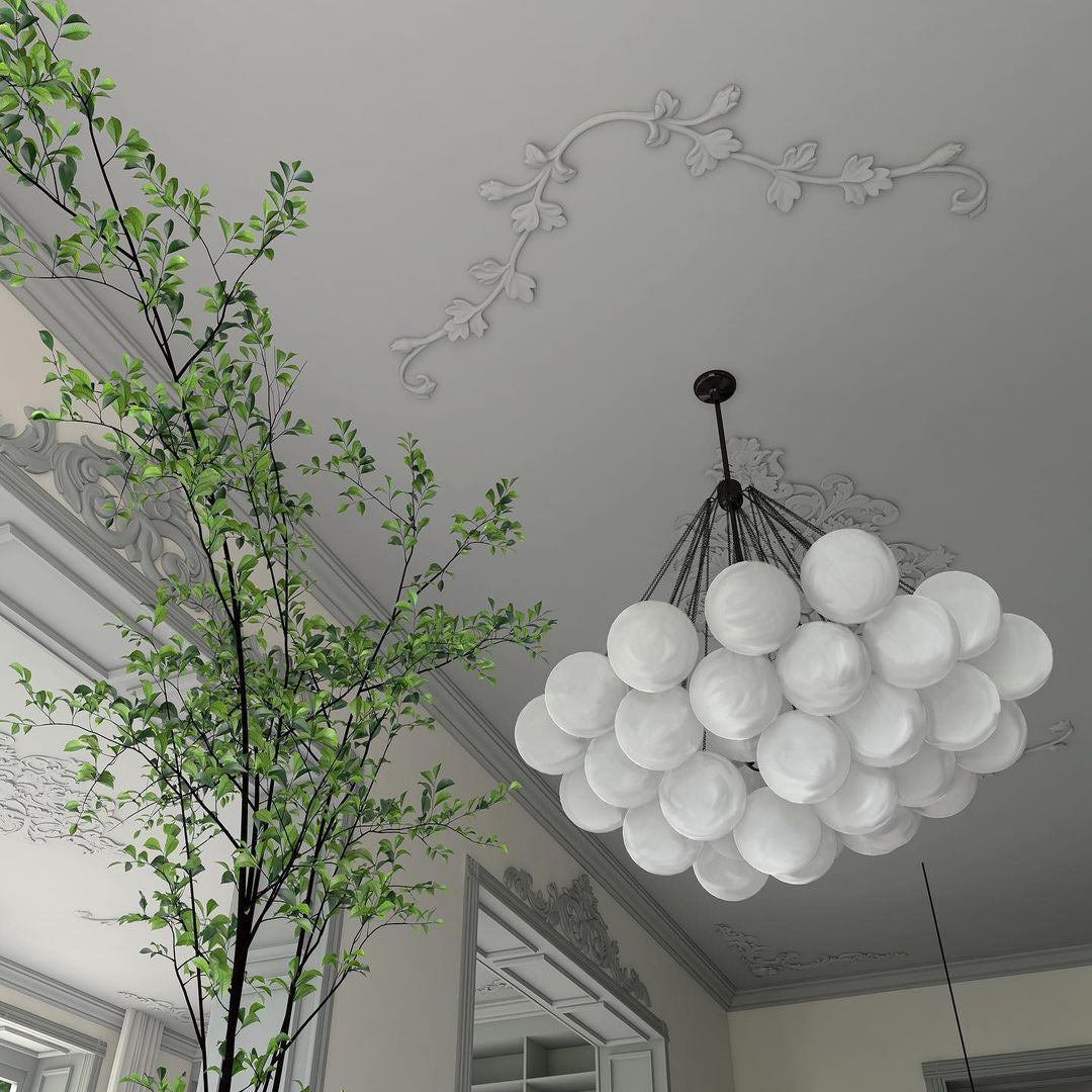 Glazen Bollenhanglamp 19-37 Bollen Goud Metaal Eetkamer Woonkamer | Sansoti