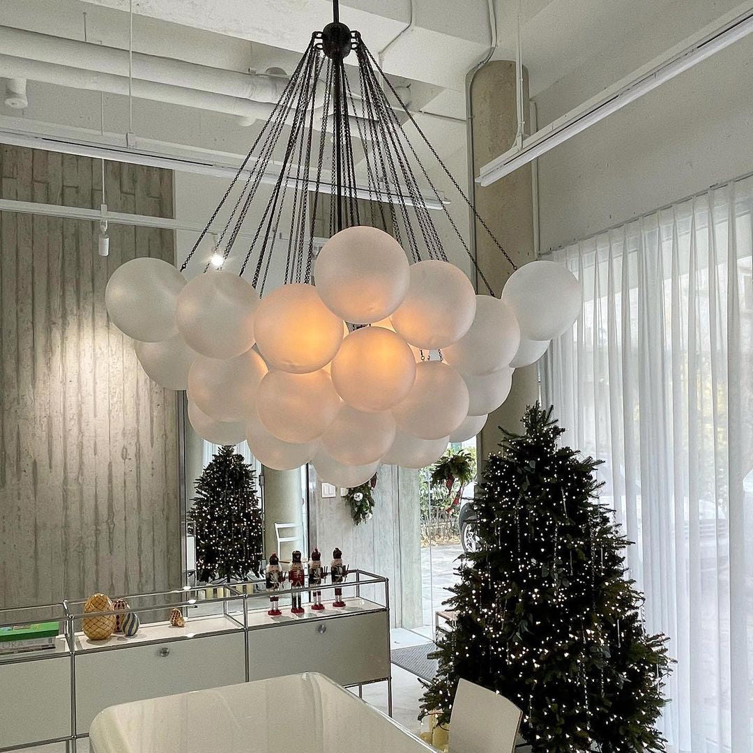 Glazen Bollenhanglamp 19-37 Bollen Goud Metaal Eetkamer Woonkamer | Sansoti