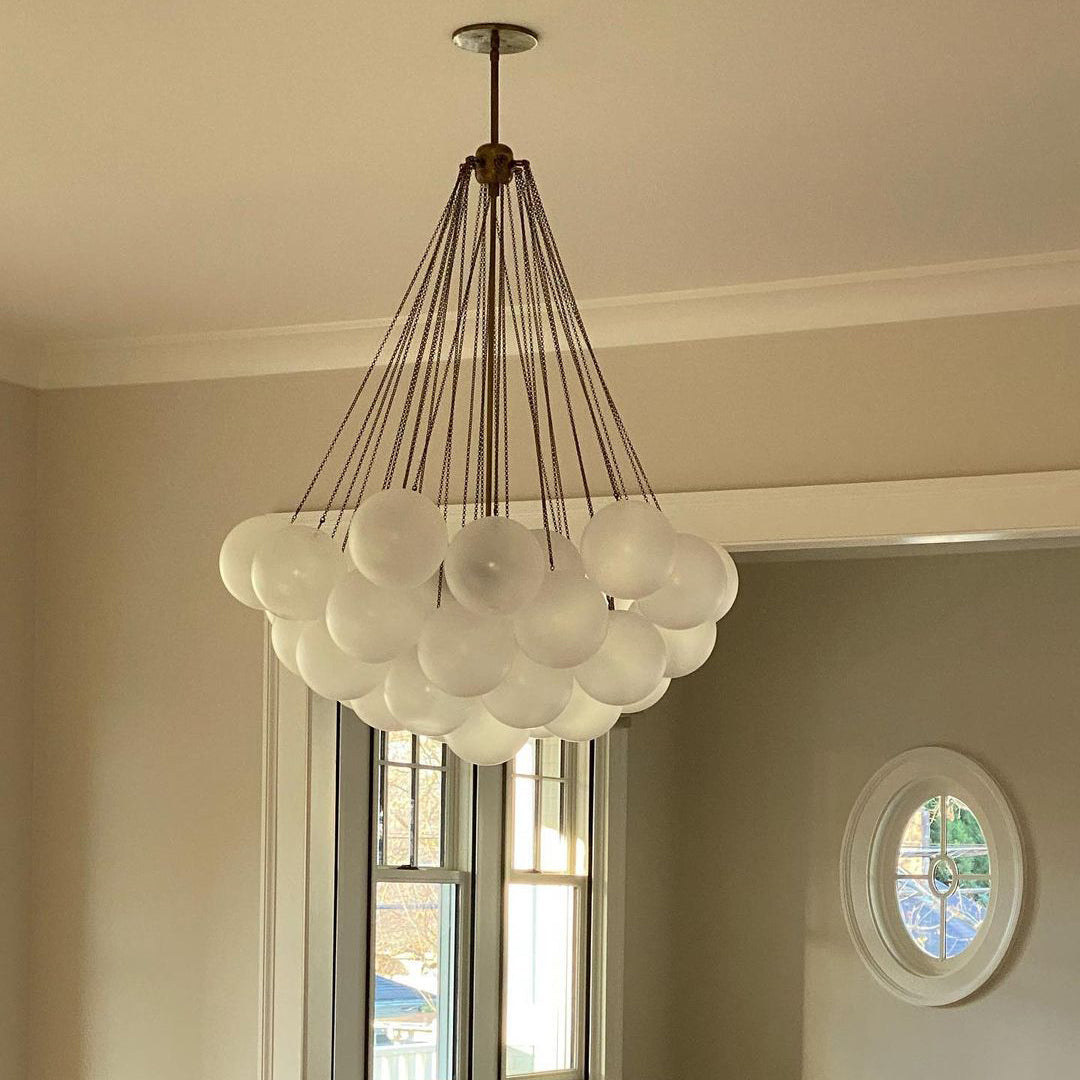 Glazen Bollenhanglamp 19-37 Bollen Goud Metaal Eetkamer Woonkamer | Sansoti
