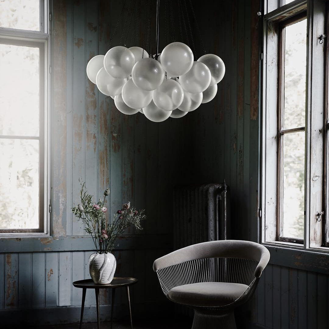 Glazen Bollenhanglamp 19-37 Bollen Goud Metaal Eetkamer Woonkamer | Sansoti