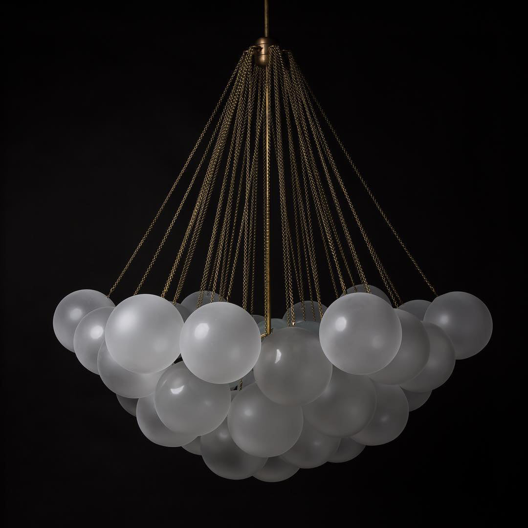 Glazen Bollenhanglamp 19-37 Bollen Goud Metaal Eetkamer Woonkamer | Sansoti