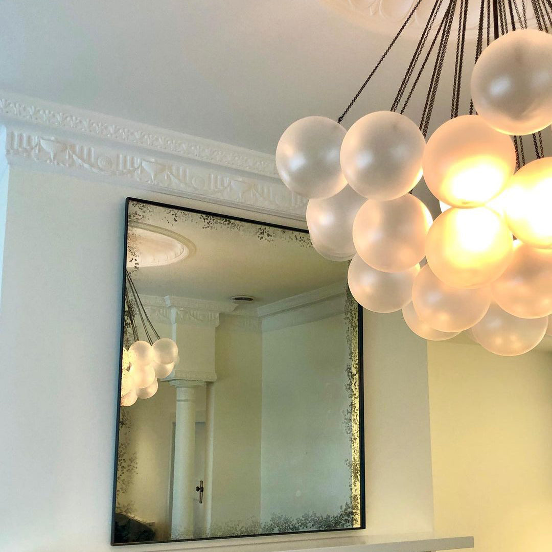 Glazen Bollenhanglamp 19-37 Bollen Goud Metaal Eetkamer Woonkamer | Sansoti