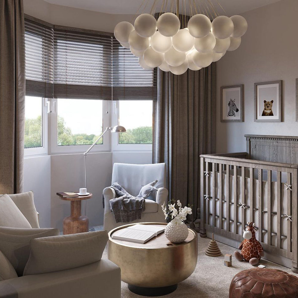 Glazen Bollenhanglamp 19-37 Bollen Goud Metaal Eetkamer Woonkamer | Sansoti