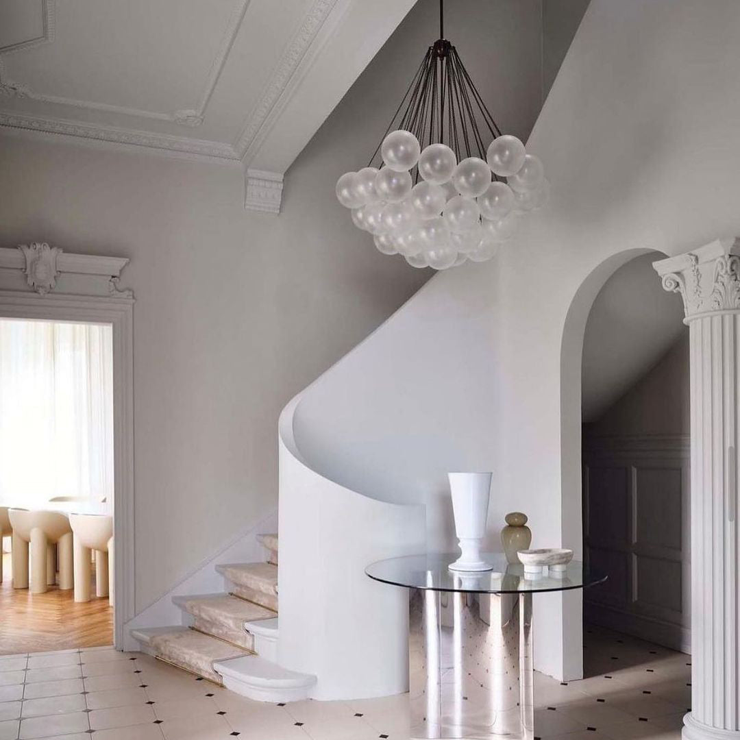 Glazen Bollenhanglamp 19-37 Bollen Goud Metaal Eetkamer Woonkamer | Sansoti