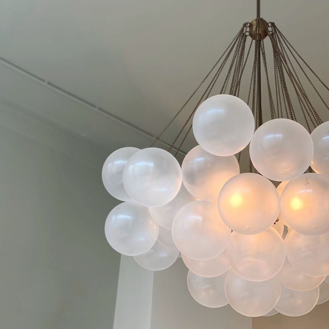 Glazen Bollenhanglamp 19-37 Bollen Goud Metaal Eetkamer Woonkamer | Sansoti