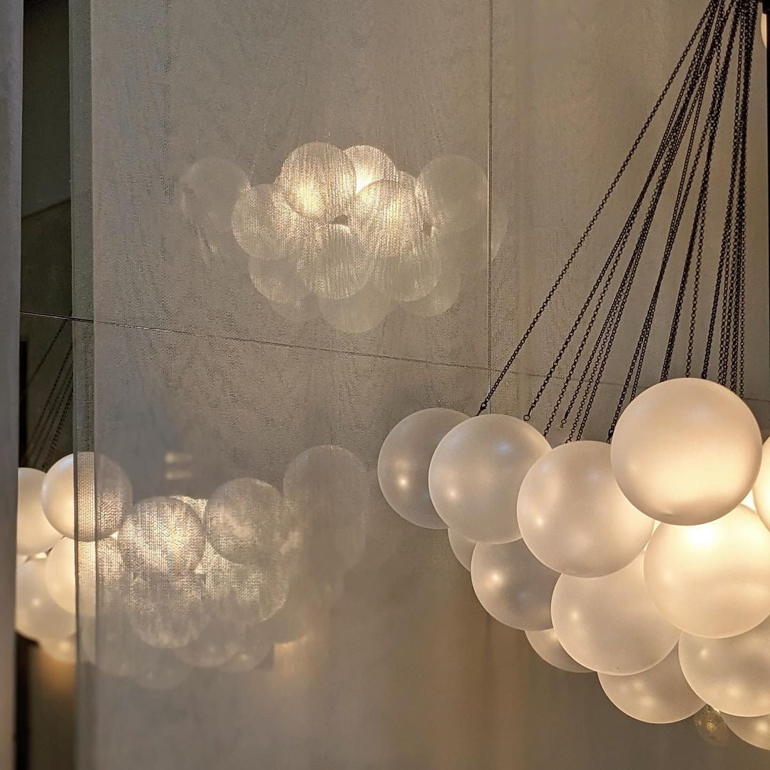 Glazen Bollenhanglamp 19-37 Bollen Goud Metaal Eetkamer Woonkamer | Sansoti