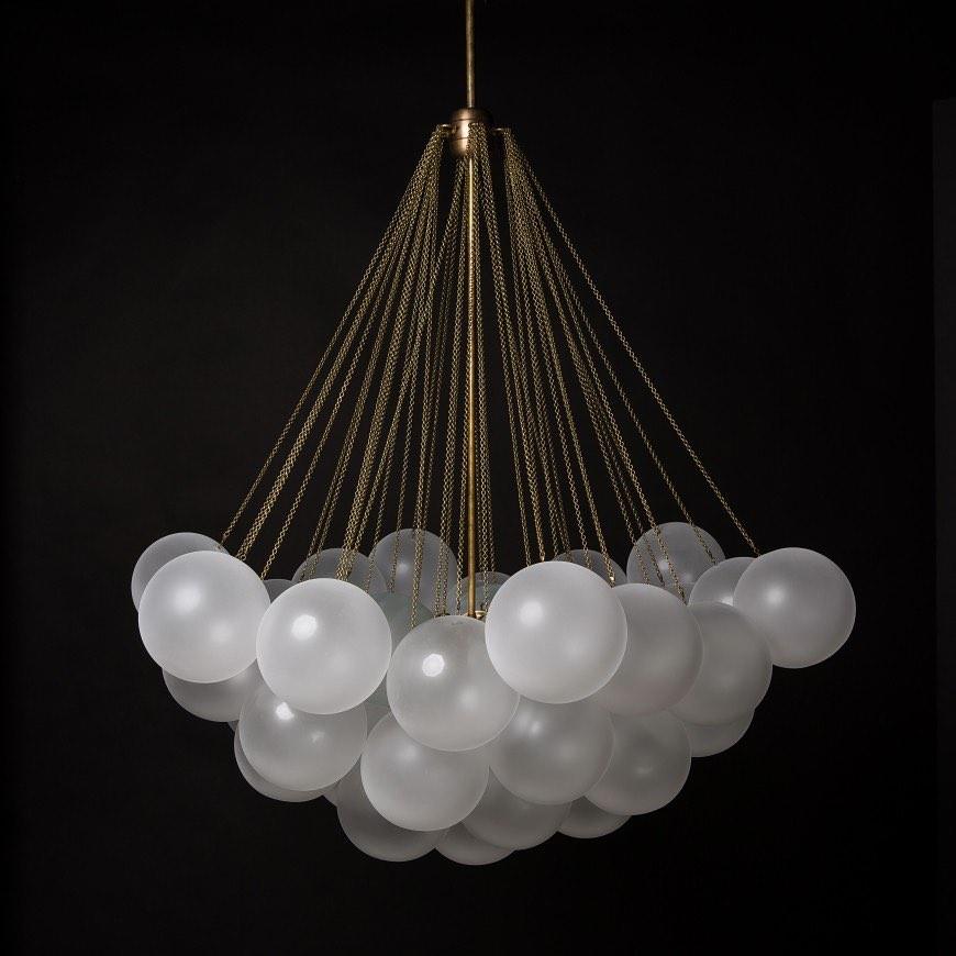 Handbewerkte Glazen Bollenkandelaar met Natuurlijke Lichtverstrooiing – Elegante 19th-Century Glastechniek voor Warme Sfeer | Sansoti