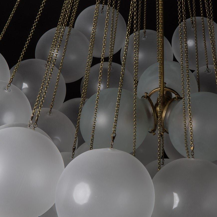 Handbewerkte Glazen Bollenkandelaar met Natuurlijke Lichtverstrooiing – Elegante 19th-Century Glastechniek voor Warme Sfeer | Sansoti