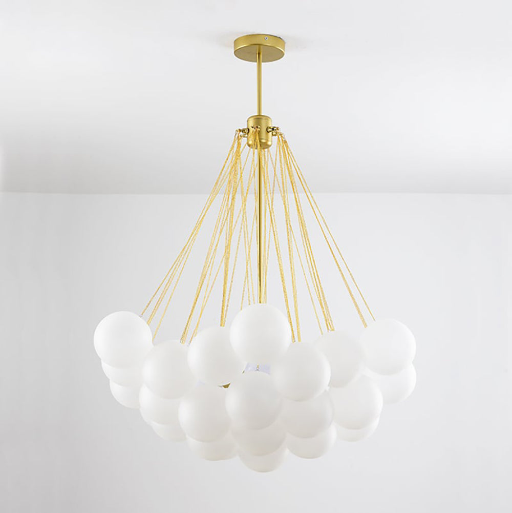Glazen Bollenhanglamp 19-37 Bollen Goud Metaal Eetkamer Woonkamer | Sansoti