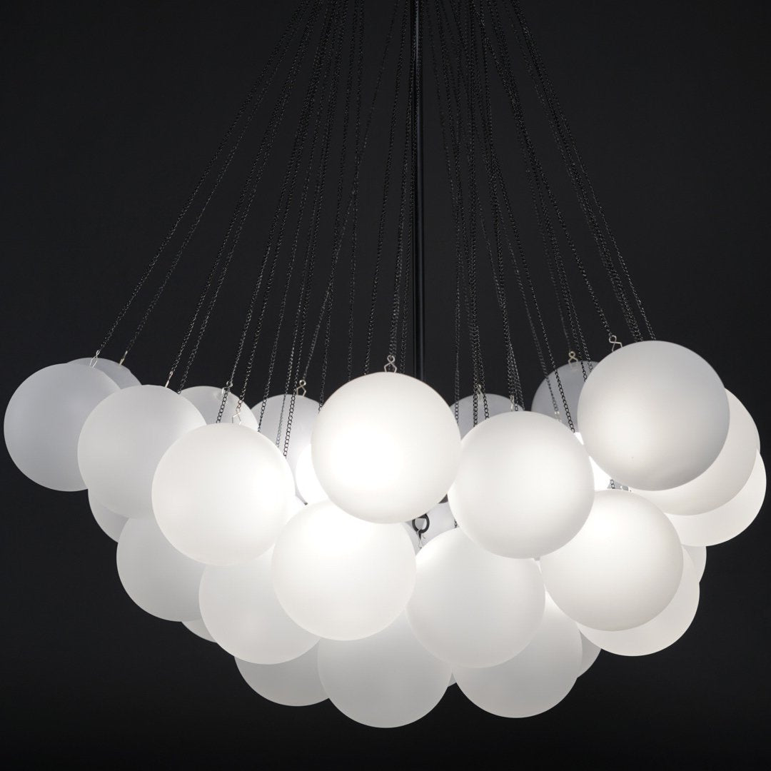 Glazen Bollenhanglamp 19-37 Bollen Goud Metaal Eetkamer Woonkamer | Sansoti