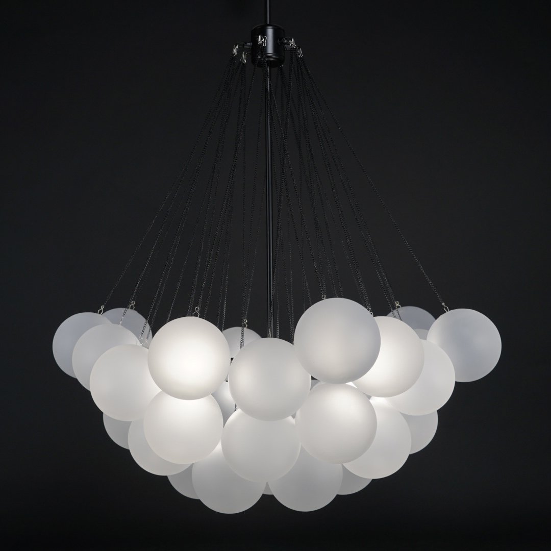 Glazen Bollenhanglamp 19-37 Bollen Goud Metaal Eetkamer Woonkamer | Sansoti