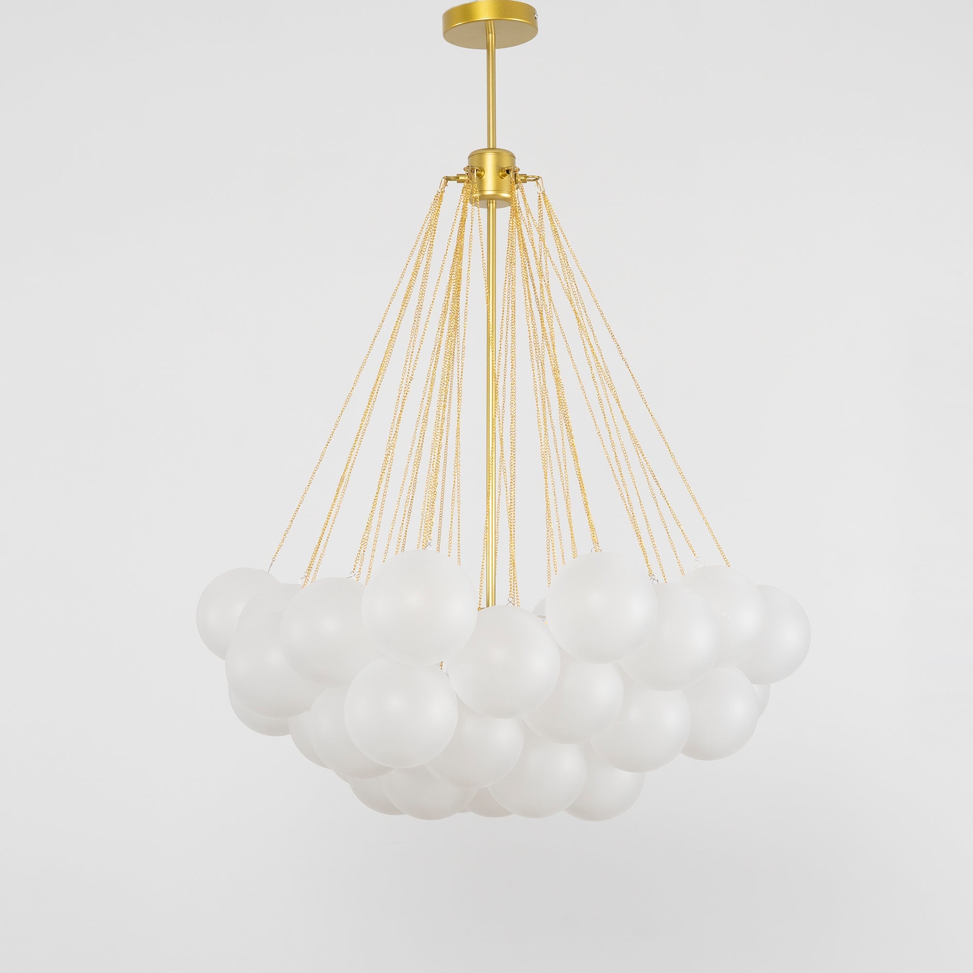 Glazen Bollenhanglamp 19-37 Bollen Goud Metaal Eetkamer Woonkamer | Sansoti