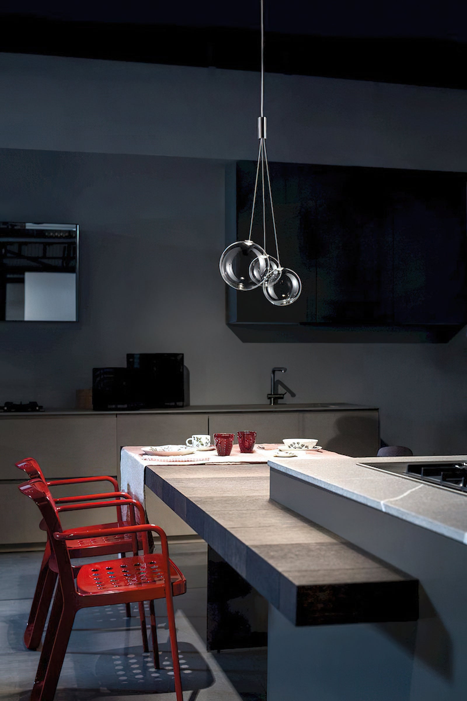 Glazen Hanglamp met Metalen Cluster Bellenbollen Moderne Verlichting | Sansoti