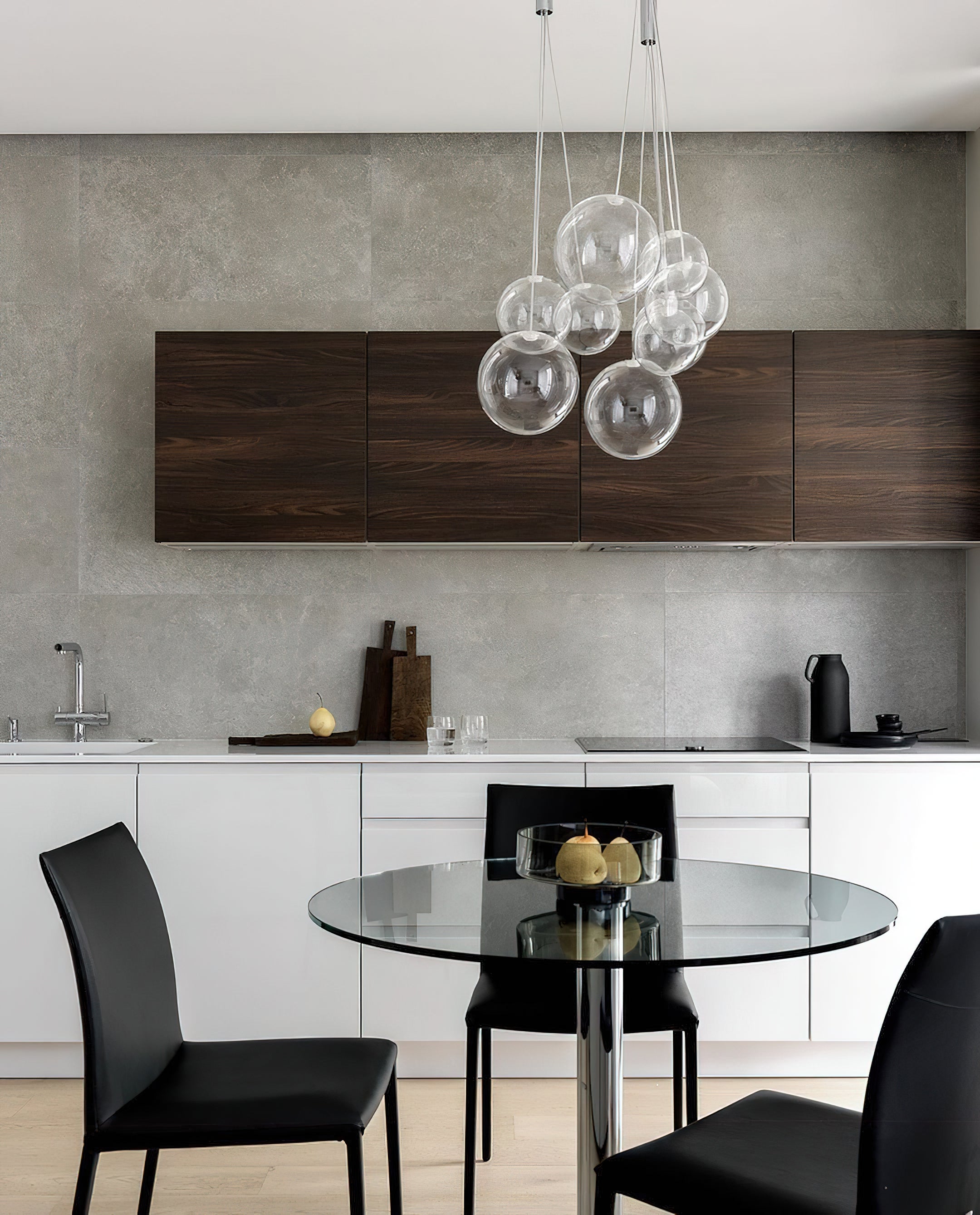 Glazen Hanglamp met Metalen Cluster Bellenbollen Moderne Verlichting | Sansoti