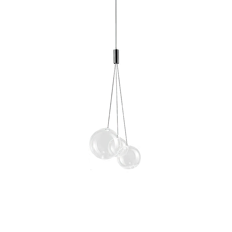 Glazen Hanglamp met Metalen Cluster Bellenbollen Moderne Verlichting | Sansoti
