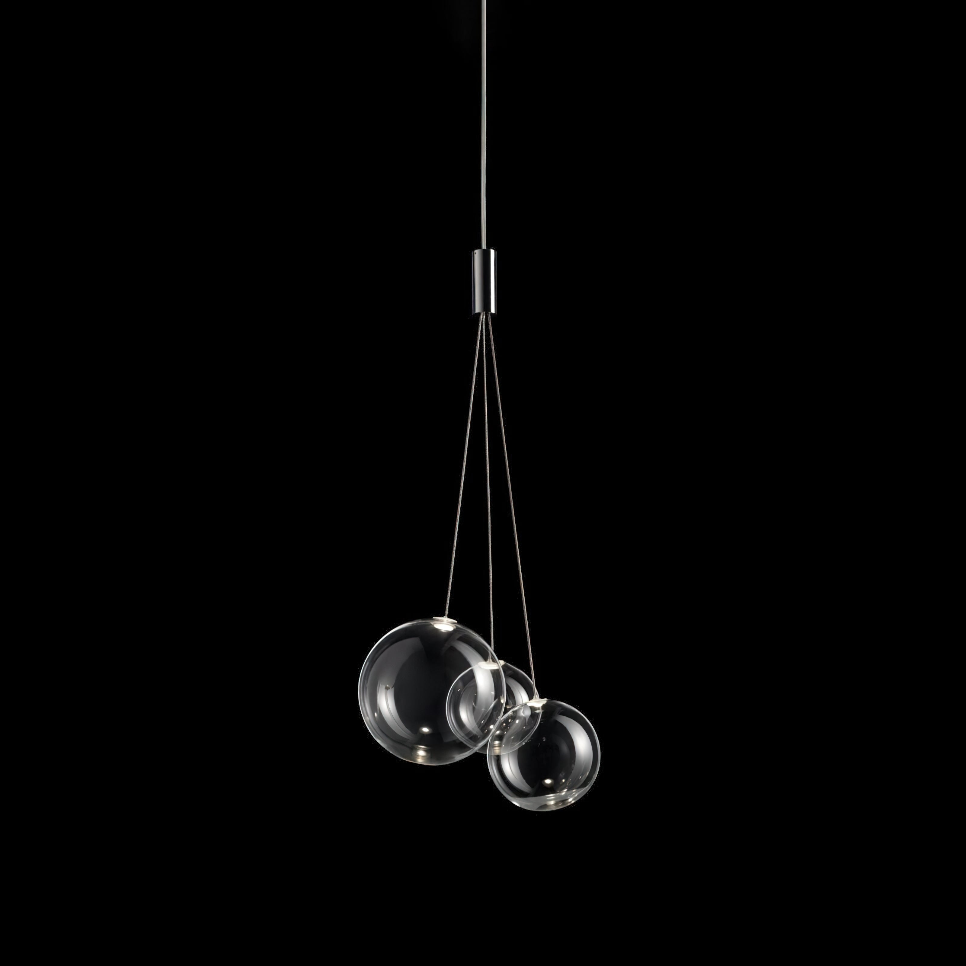 Glazen Hanglamp met Metalen Cluster Bellenbollen Moderne Verlichting | Sansoti