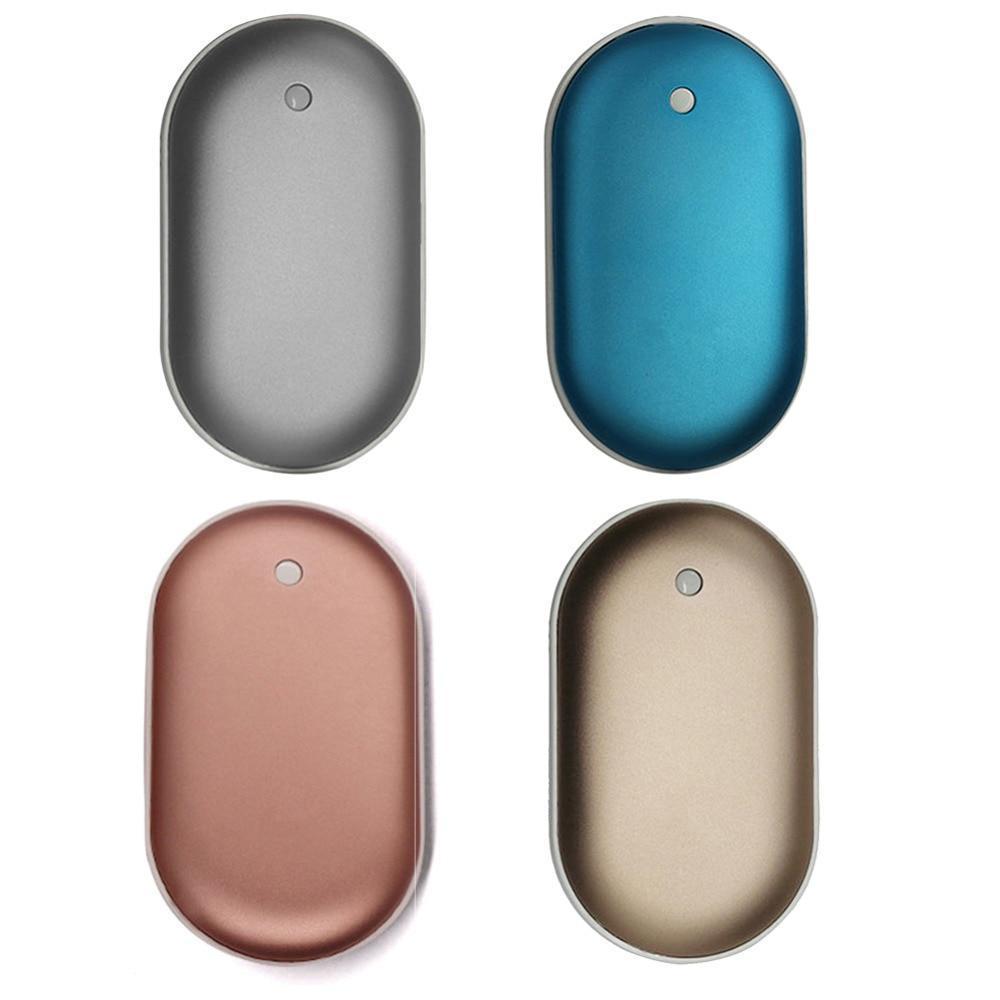 Oplaadbare Handwarmer met Powerbank 5200mAh Zilver Goud Roségoud Blauw Dubbele Verwarming 3 Temperatuurstanden USB-C Compact Zakformaat Outdoor Winter Cadeau | Sansoti
