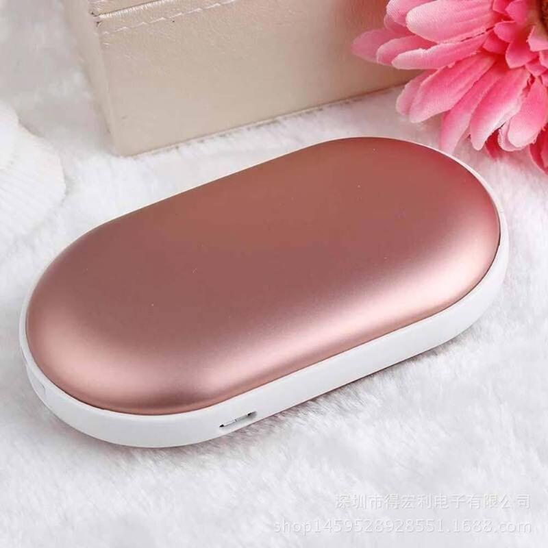 Oplaadbare Handwarmer met Powerbank 5200mAh Zilver Goud Roségoud Blauw Dubbele Verwarming 3 Temperatuurstanden USB-C Compact Zakformaat Outdoor Winter Cadeau | Sansoti