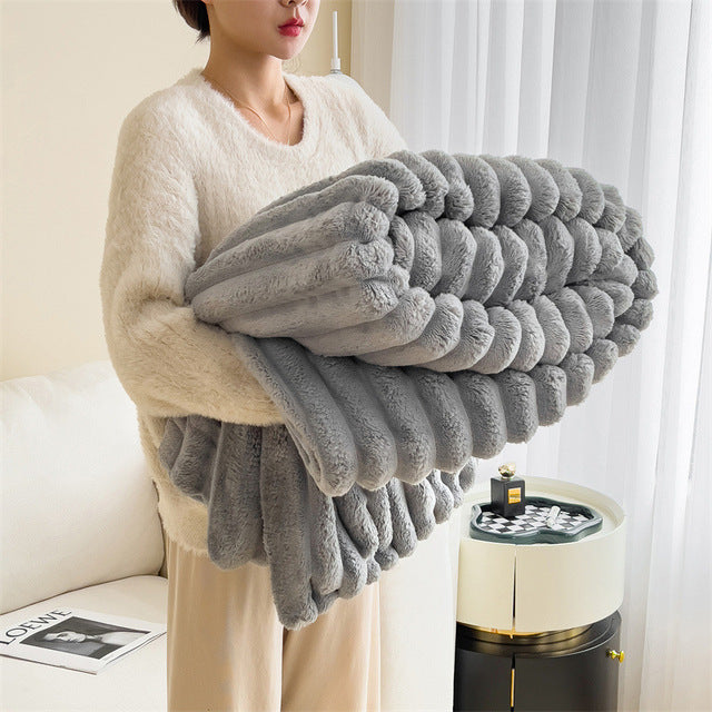 Zachte Pluche Deken – Warm en Stijlvol Imitatiebont voor Bed en Bank – Lichtgewicht Luxe Sprei | Sansoti