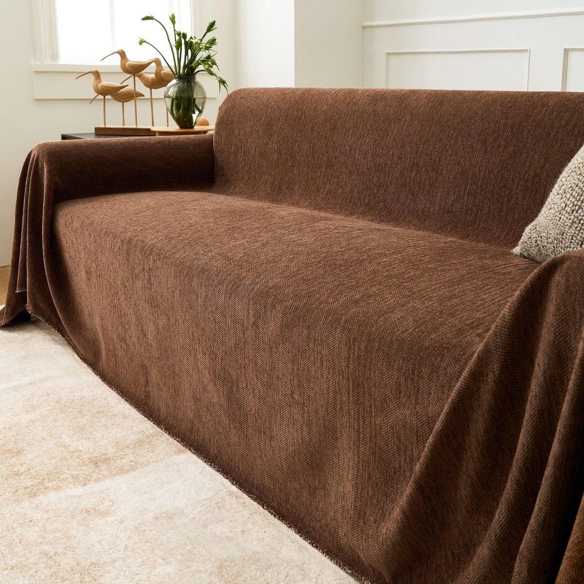 Fischgrätstruktur Sofabezug Haustierfreundlich Wasserabweisender Möbelschutz Textilgewebe Sofa Cover | Sansoti