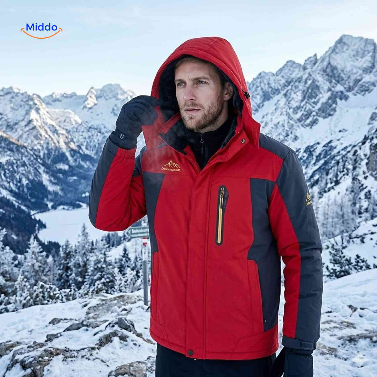 Gefütterte Winterjacke für Herren, wasserdicht, winddicht, Fleece, Outdoor, Wandern, Skifahren, Berge, warme Herrenwinterjacke | Sansoti