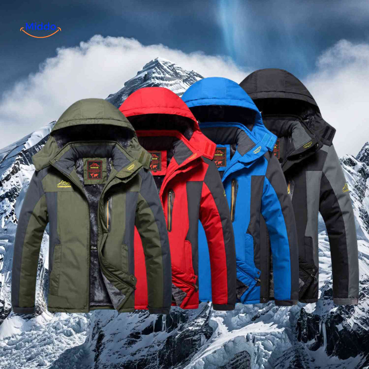 Gefütterte Winterjacke für Herren, wasserdicht, winddicht, Fleece, Outdoor, Wandern, Skifahren, Berge, warme Herrenwinterjacke | Sansoti