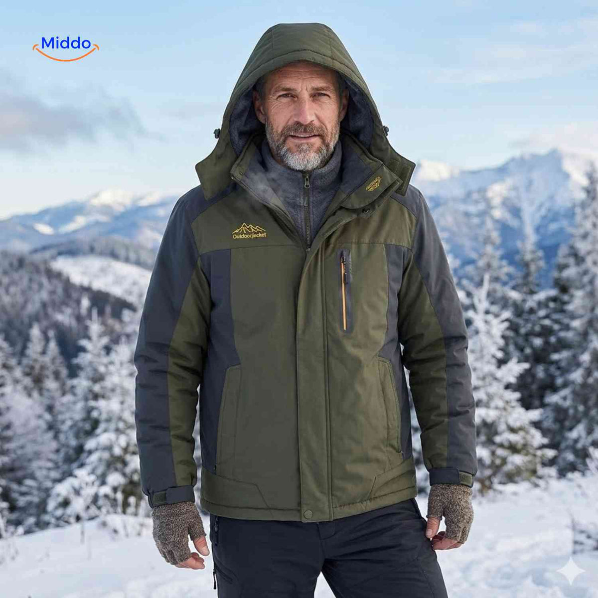 Gefütterte Winterjacke für Herren, wasserdicht, winddicht, Fleece, Outdoor, Wandern, Skifahren, Berge, warme Herrenwinterjacke | Sansoti