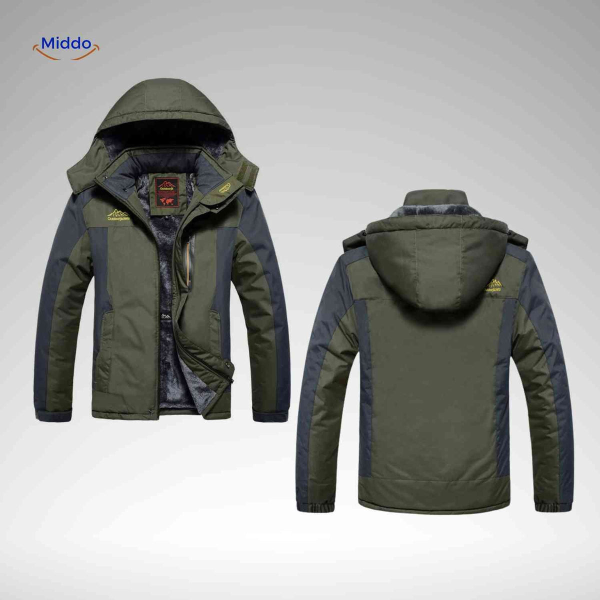 Gefütterte Winterjacke für Herren, wasserdicht, winddicht, Fleece, Outdoor, Wandern, Skifahren, Berge, warme Herrenwinterjacke | Sansoti
