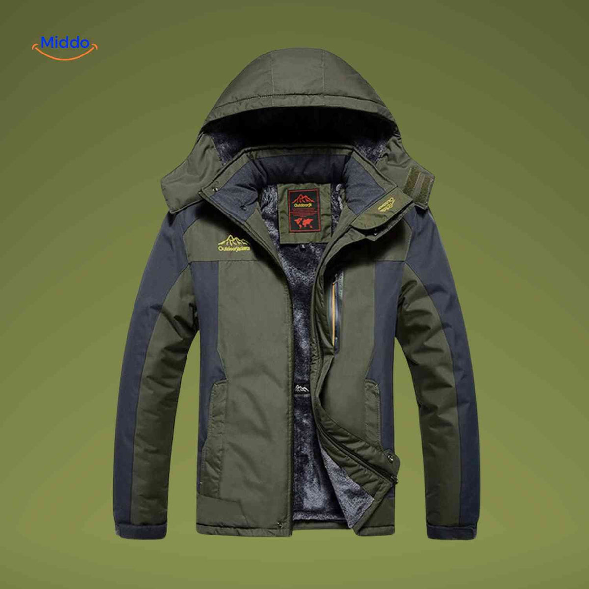 Gefütterte Winterjacke für Herren, wasserdicht, winddicht, Fleece, Outdoor, Wandern, Skifahren, Berge, warme Herrenwinterjacke | Sansoti
