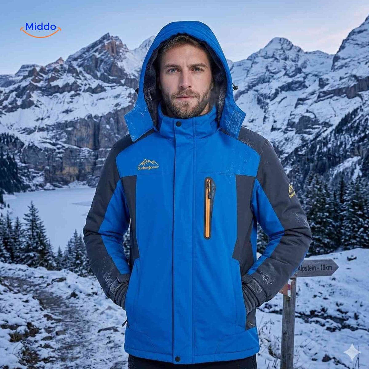 Gefütterte Winterjacke für Herren, wasserdicht, winddicht, Fleece, Outdoor, Wandern, Skifahren, Berge, warme Herrenwinterjacke | Sansoti