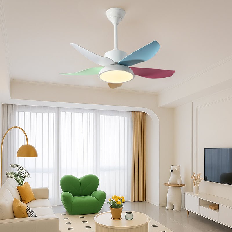Plafondventilator met Geïntegreerde Verlichting – Milo Scandinavisch Design 94cm LED Stille Ventilator met Afstandsbediening 6 Snelheden Klimaatregeling Driekleurig Koel Warm Licht 24W | Sansoti