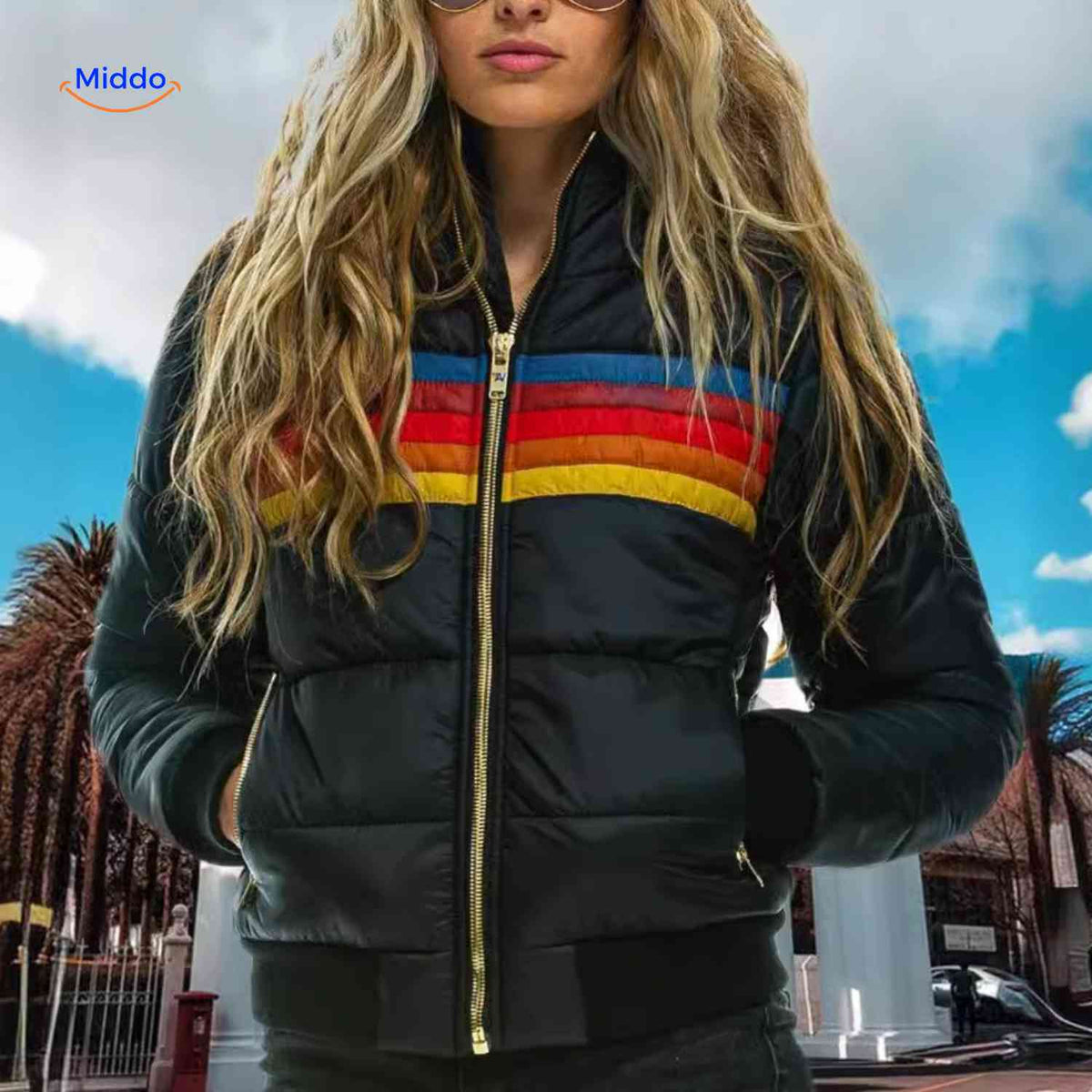 Gewatteerde Damesjas met Capuchon Lichtgewicht Warm Winterjas Waterdicht Retro Pufferjas Outdoor Casual | Sansoti